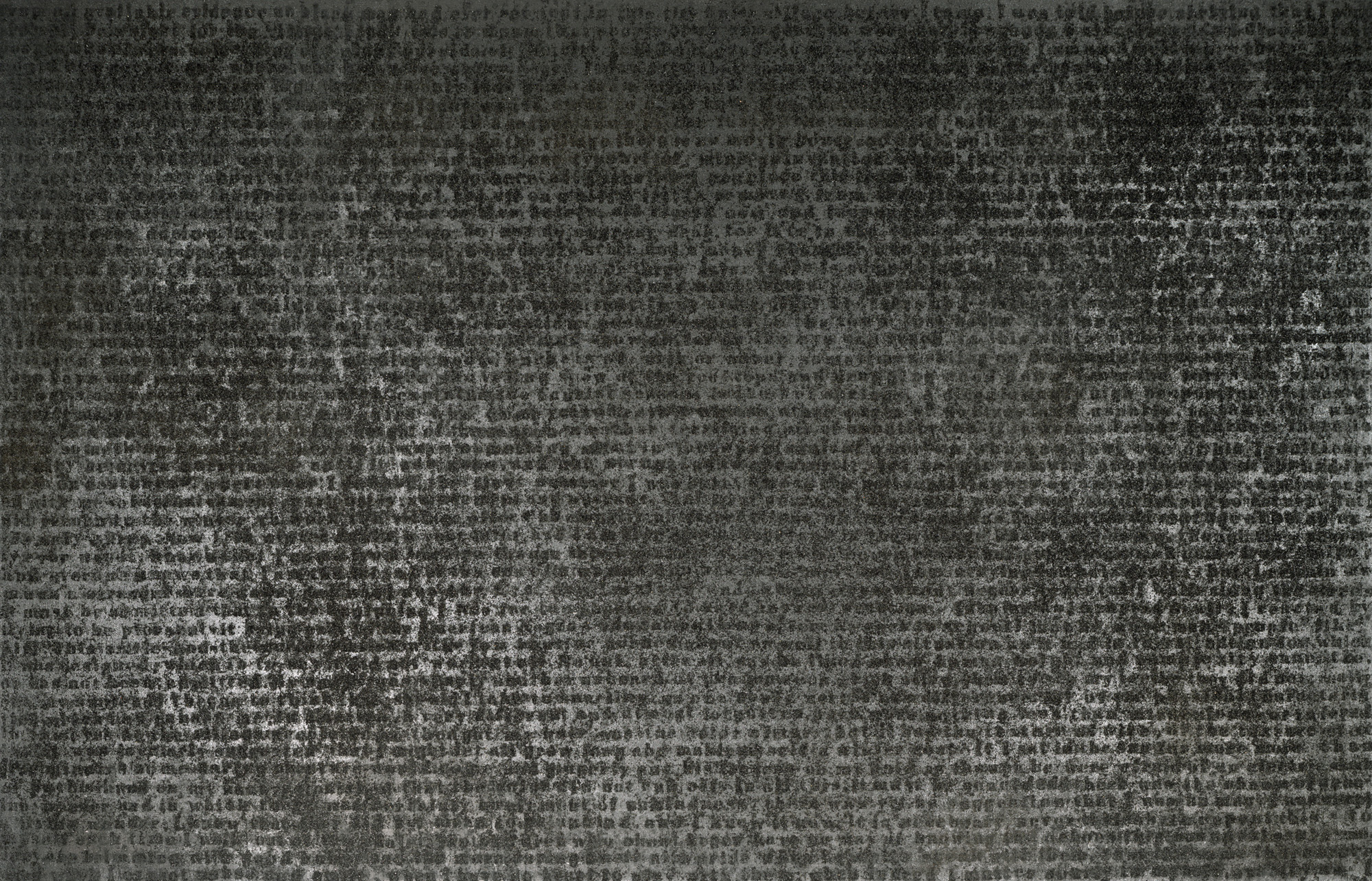 Glenn Ligon, Untitled, 2002, coal dust, printing ink, oil stick, glue, acrylic paint, and gesso on canvas, Dallas Museum of Art, DMA/amfAR Benefit Auction Fund