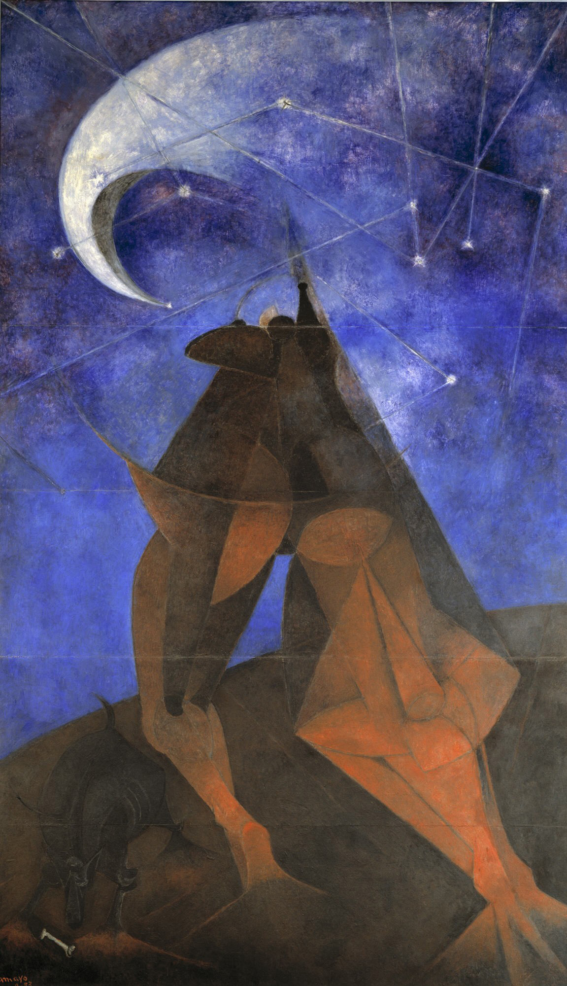 Rufino Tamayo, El Hombre (Man), 1953, vinyl with pigment on panel, Dallas Museum of Art, Dallas Art Association commission, Neiman-Marcus Company Exposition Funds