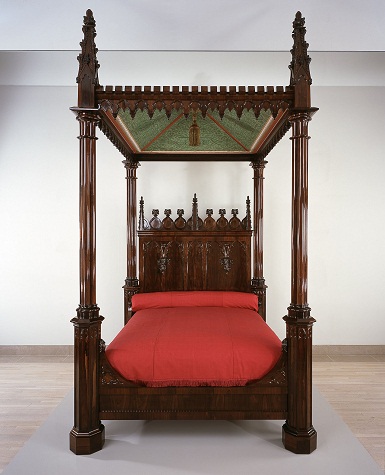 Crawford Riddell, Bed, c. 1844, brazilian rosewood, tulip poplar, and yellow pine, Dallas Museum of Art, gift of three anonymous donors, Friends of the Decorative Arts Fund, General Acquisitions Fund, Discretionary Decorative Arts Fund, and the Boshell Family Foundation