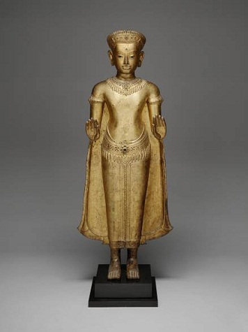 Buddha Sakyamuni, Khmer, c. 13th century, gilded bronze, Dallas Museum of Art, gift of David T. Owsley via the Alvin and Lucy Owsley Foundation, the Cecil and Ida Green Acquisition Fund, and Wendover Fund