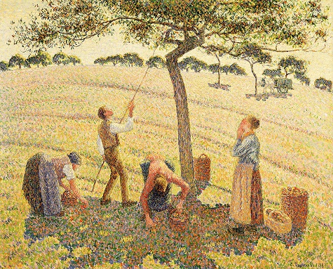 Camille Pissarro, Apple Harvest (Cueillette des pommes), 1888, oil on canvas, Dallas Museum of Art, Munger Fund