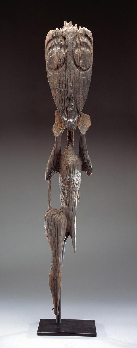 Standing figure, c. 1300-1800, Indonesia, East Kalimantan, Mahakam River Region, Belayan River, Kenyah-Kayan Complex, possibly Bahau or Bahau-related people, ironwood, Dallas Museum of Art, The Eugene and Margaret McDermott Art Fund, Inc.