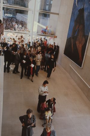 First visitors in the new museum, January 29, 1984