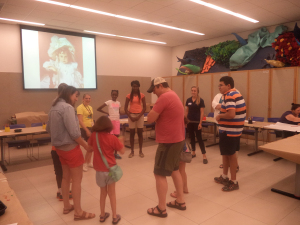 Acting out different emotions with an actor from the Dallas Children's Theater