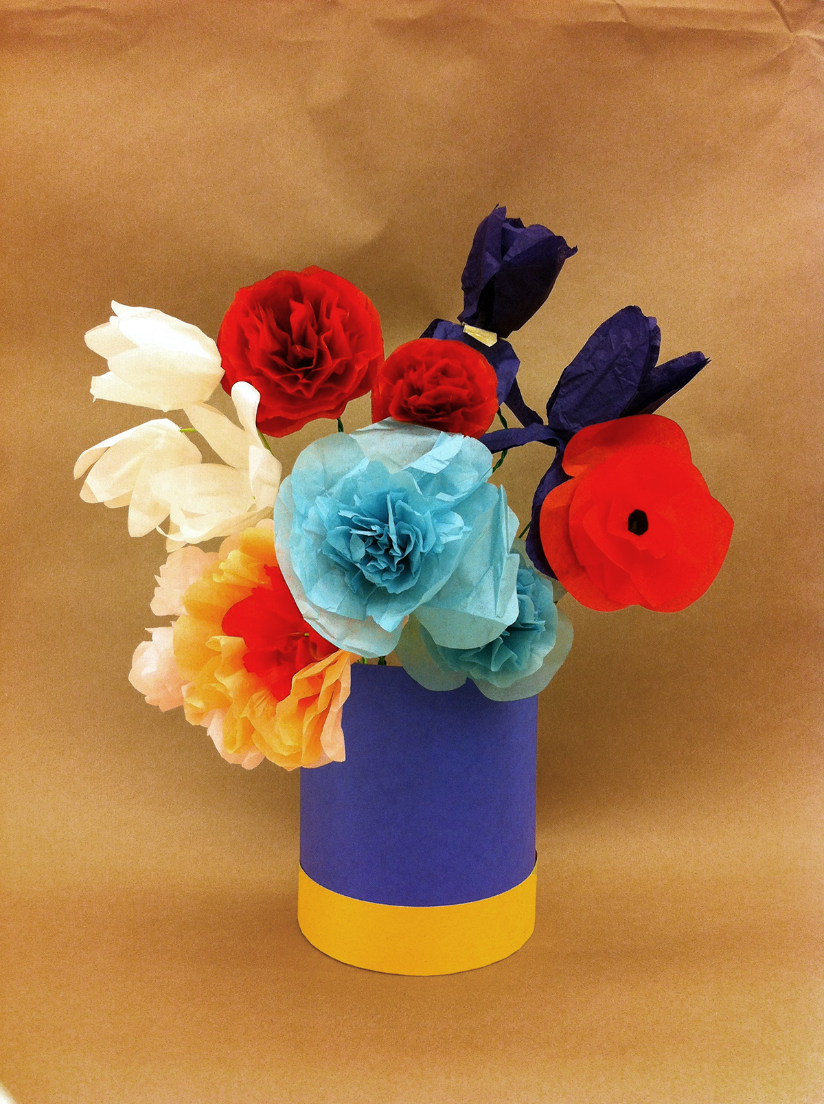 Bouquet of (Paper!) Flowers in a Blue Vase (2014), Jennifer Sheppard