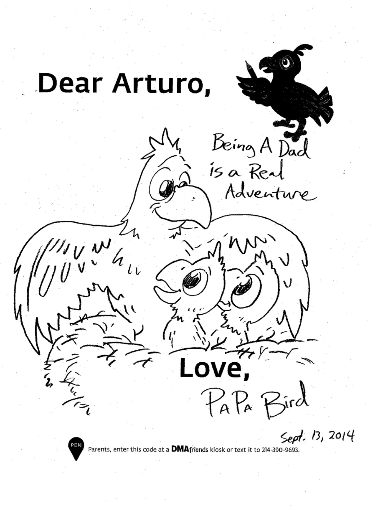 "Being a Dad is a Real Adventure - Love, Papa Bird"