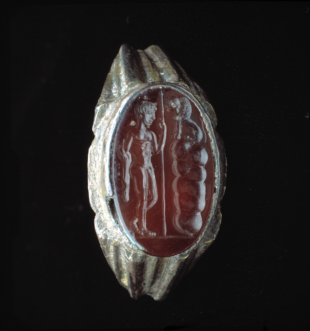 Ring with engraved carnelian, Roman, first half of 3rd century A.D., Dallas Museum of Art, Museum League Purchase Funds, The Eugene and Margaret McDermott Art Fund, Inc., and Cecil H. and Ida M. Green in honor of Virginia Lucas Nick