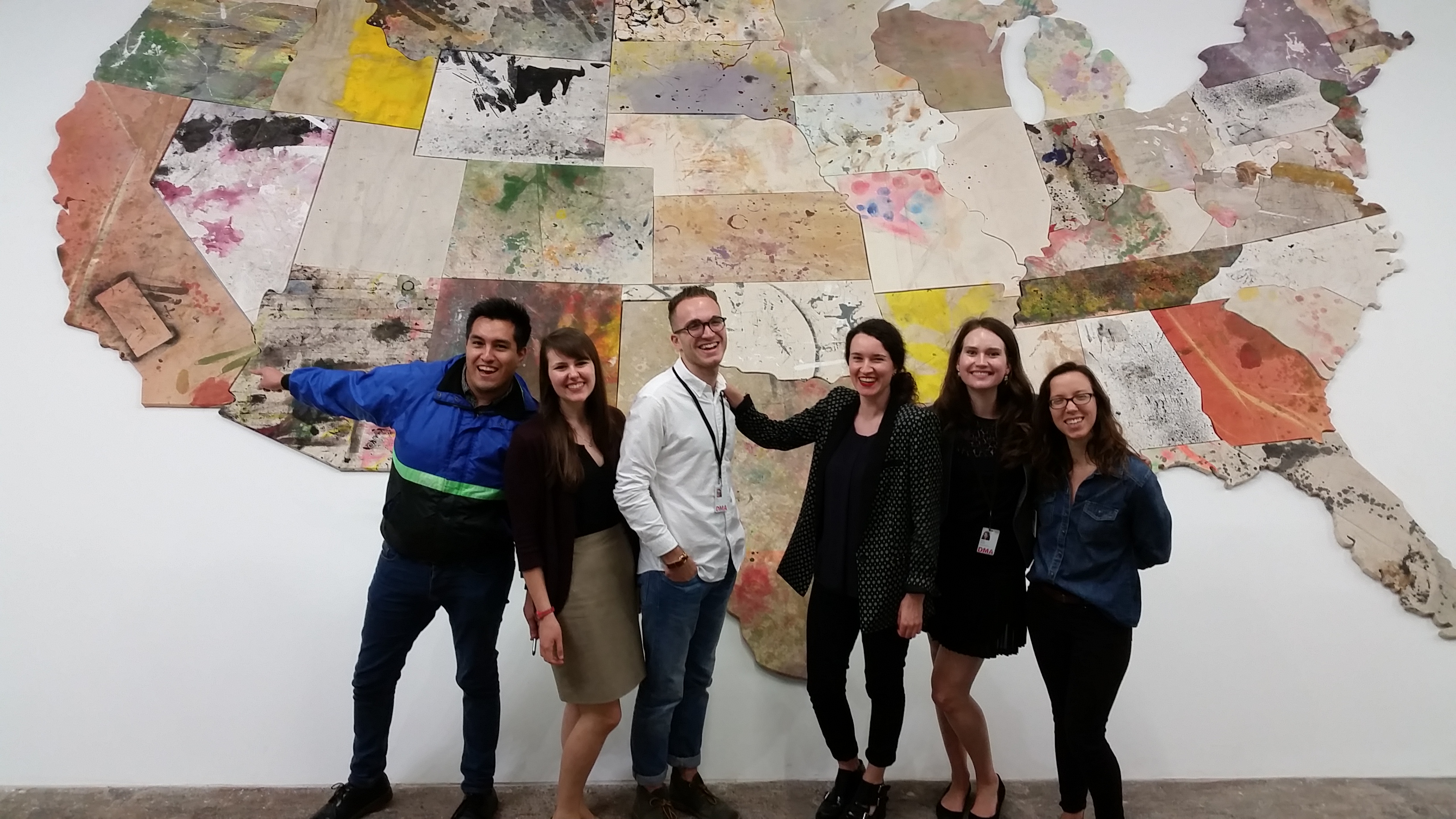 In front of Nate Lowman's work at the Contemporary