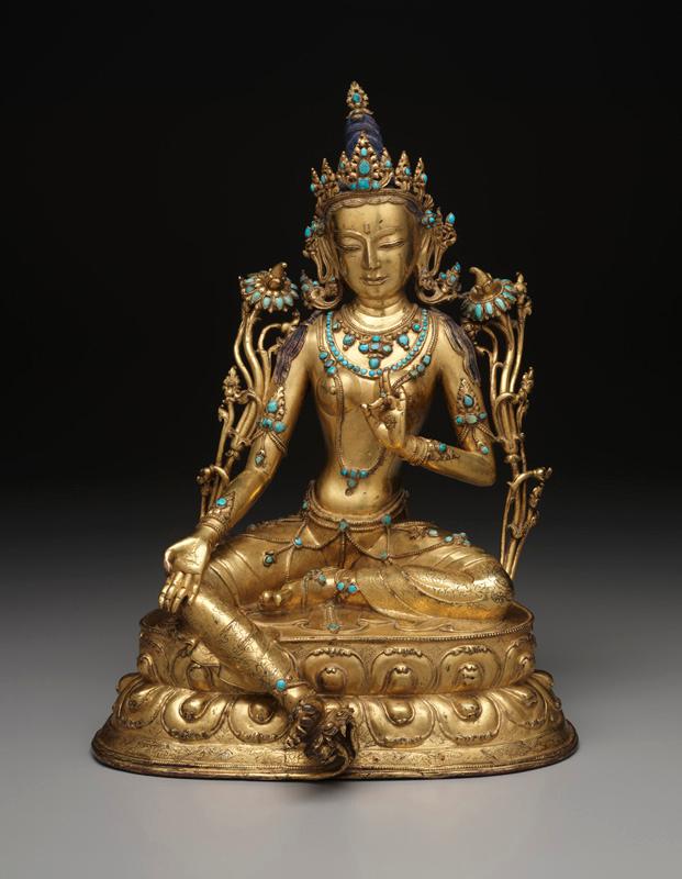 Green Tara, Tibet, 18th century, Gilt copper alloy and turquoise, Dallas Museum of Art, the Cecil and Ida Green Acquisition Fund