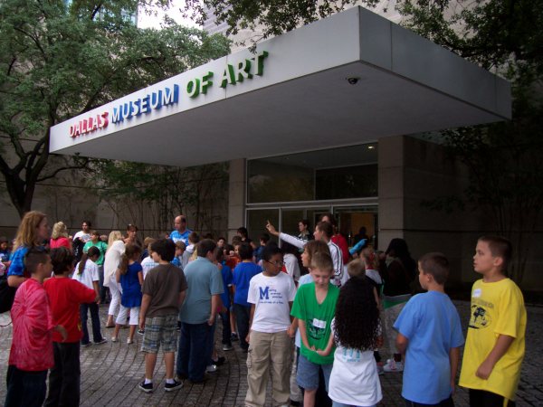Students waiting to enter the DMA