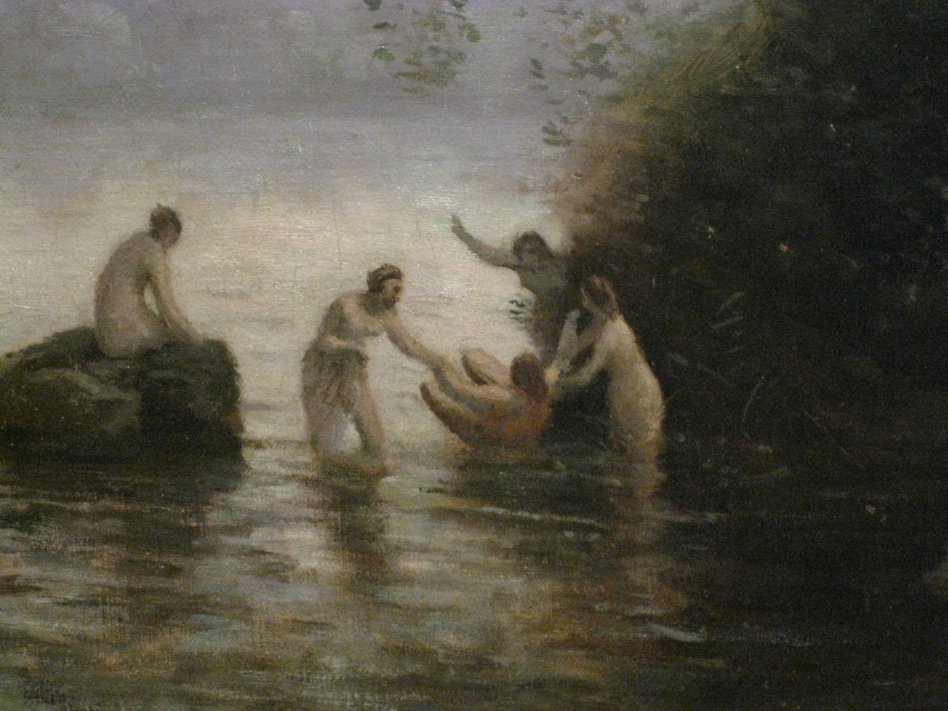 Detail of The Bath of Diana by Jean-Baptiste-Camille Corot, c. 1855