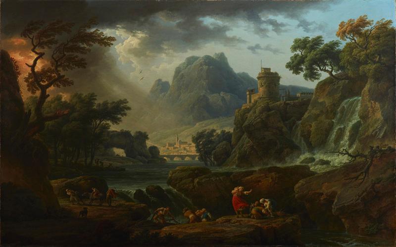 Claude-Joseph Vernet, A Mountain Landscape with an Approaching Storm, 1775, Dallas Museum of Art, Foundation for the Arts Collection, Mrs. John B. O'Hara Fund