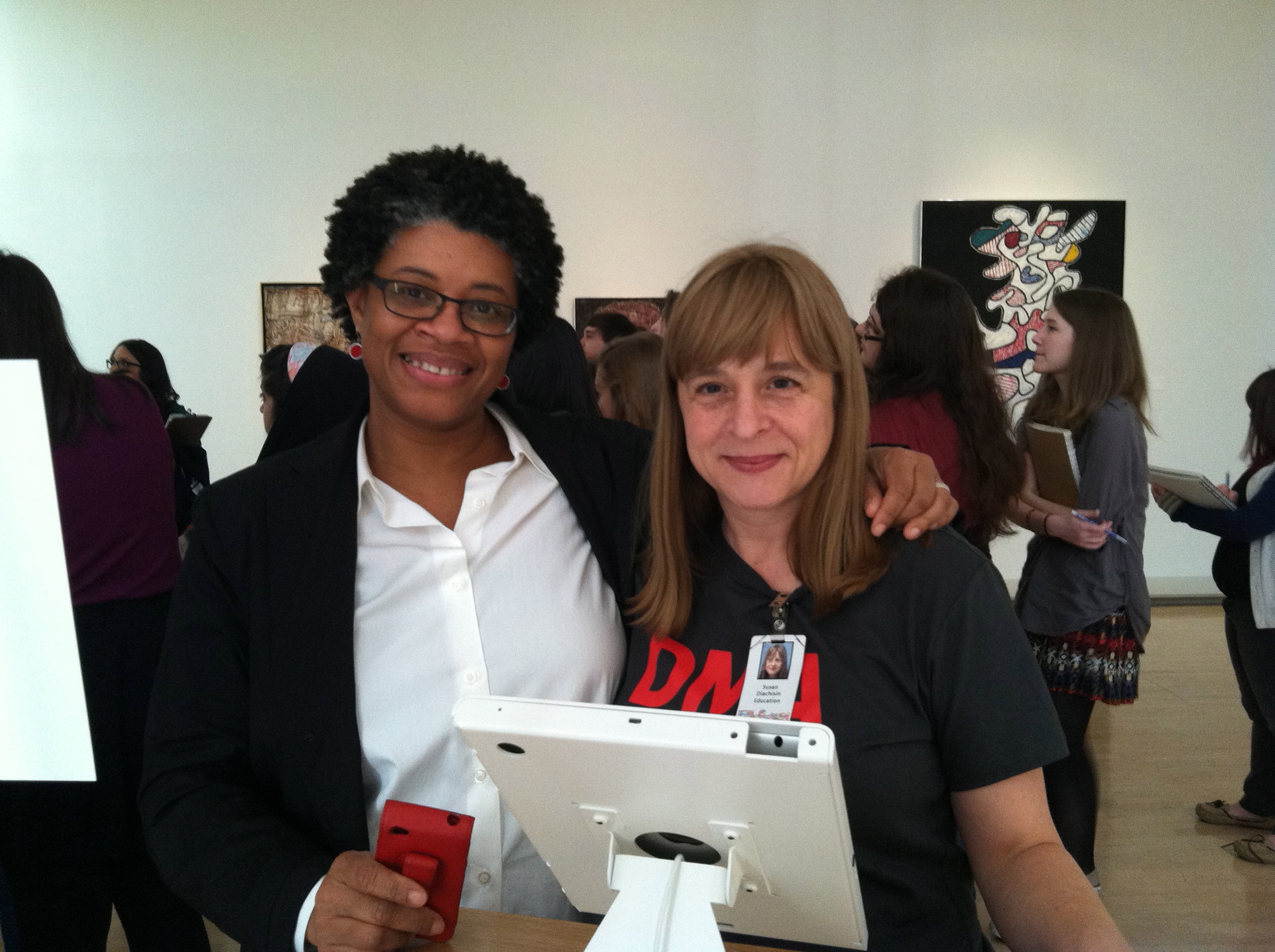 Shay Youngblood and Susan Diachisin, on Shay's first day as Writer-in-Residence
