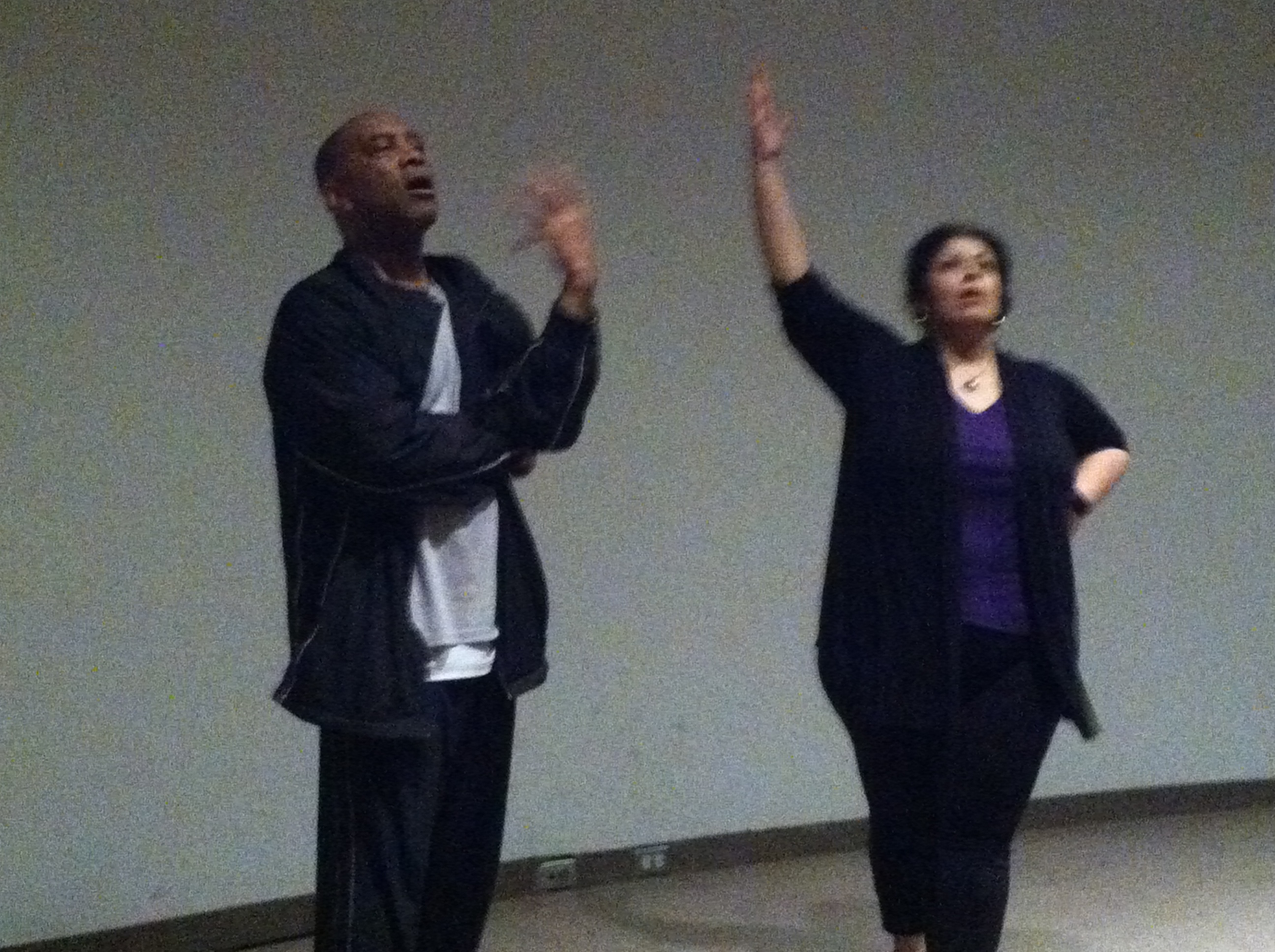 Actors Hassan El-Amin and Christie Vela lead training for the DMA's docents