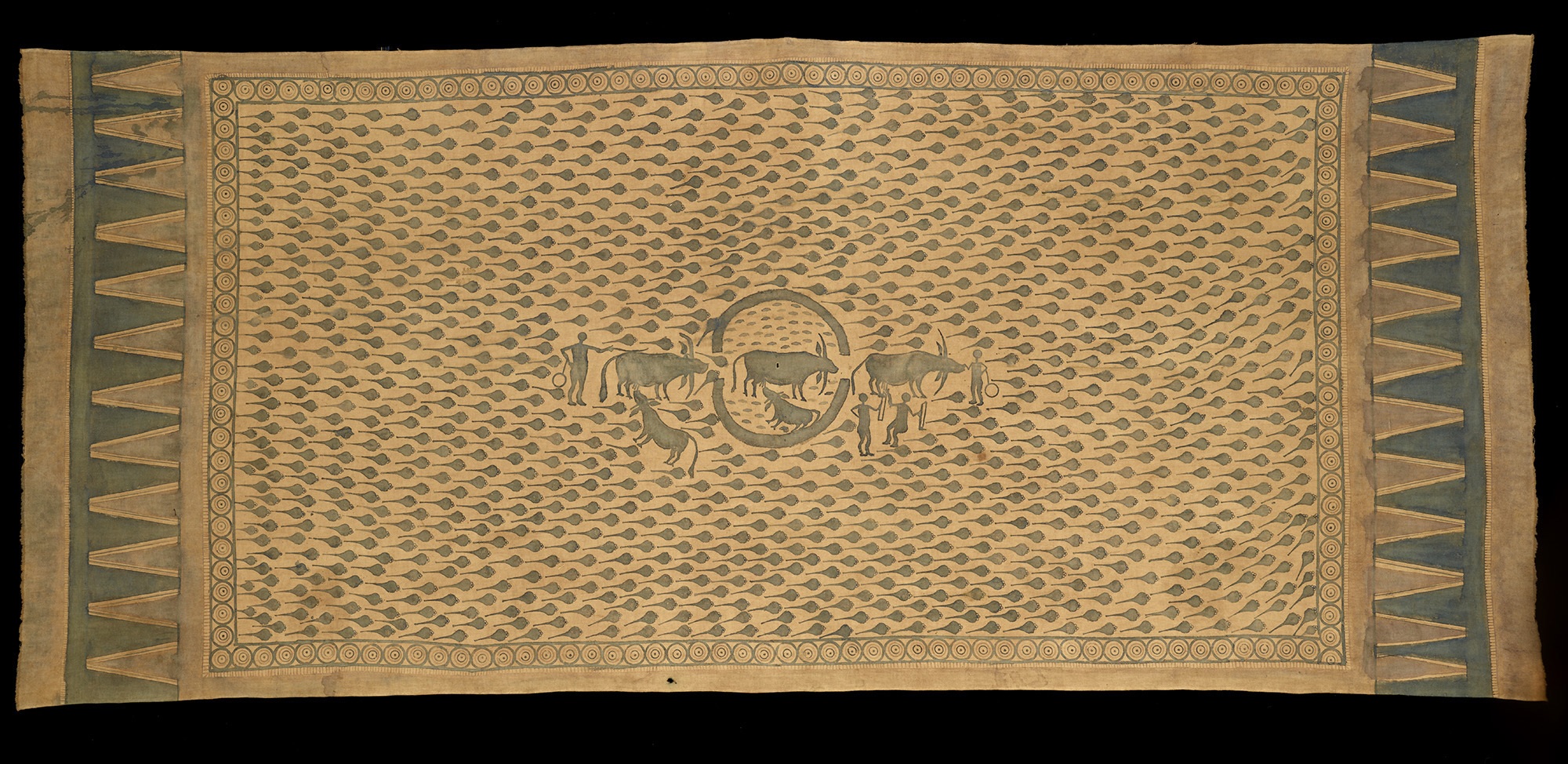 Sacred textile (mawa') depicting tadpoles and water buffalo, early 20th century, Dallas Museum of Art, the Steven G. Alpert Collection of Indonesian Textiles, gift of The Eugene McDermott Foundation