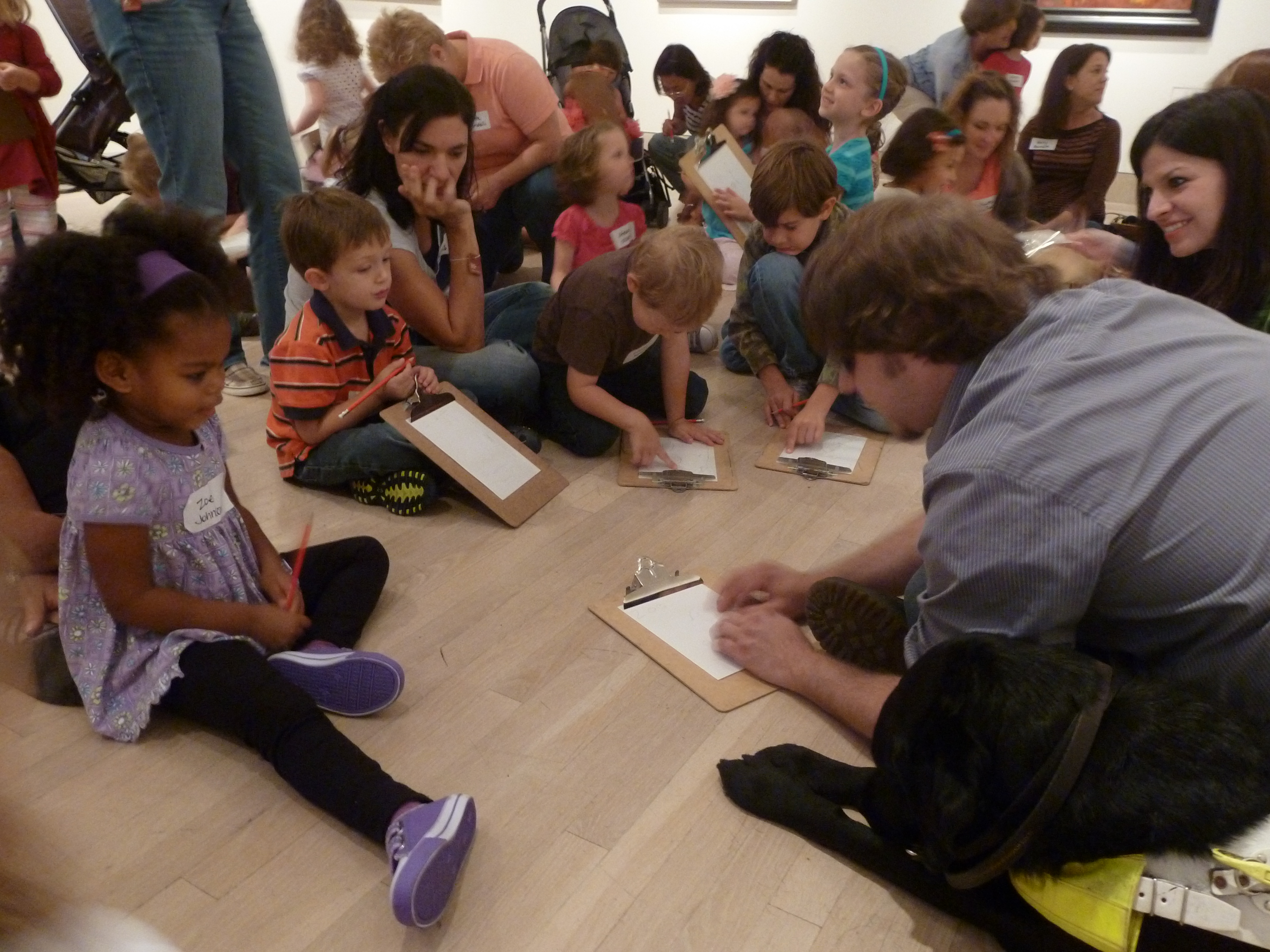 John leading a homeschool class for ABS month in the DMA's galleries