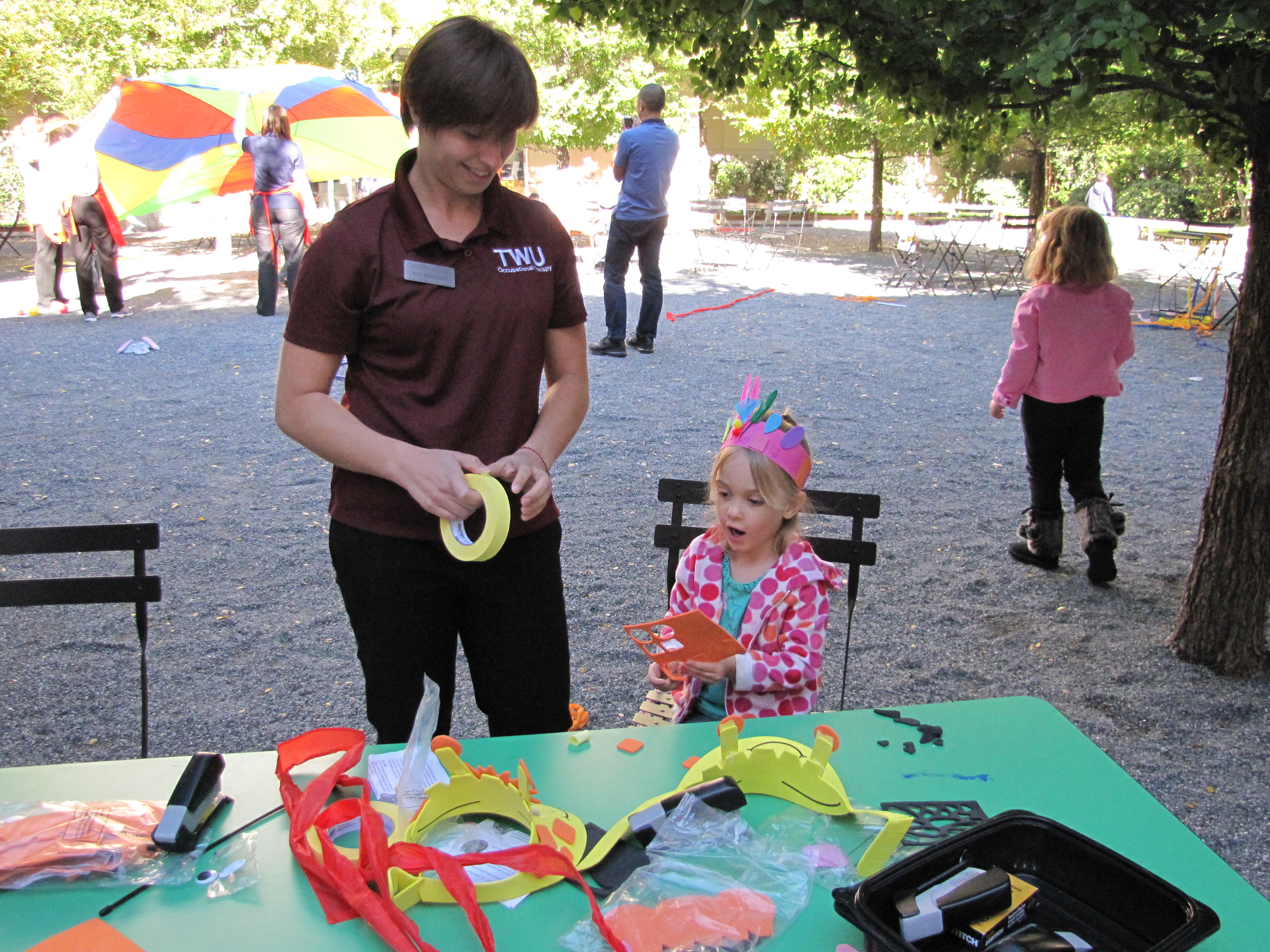 TWU Occupational Therapy student Ana Antonetti volunteering at our recent Autism Awareness Family Celebration