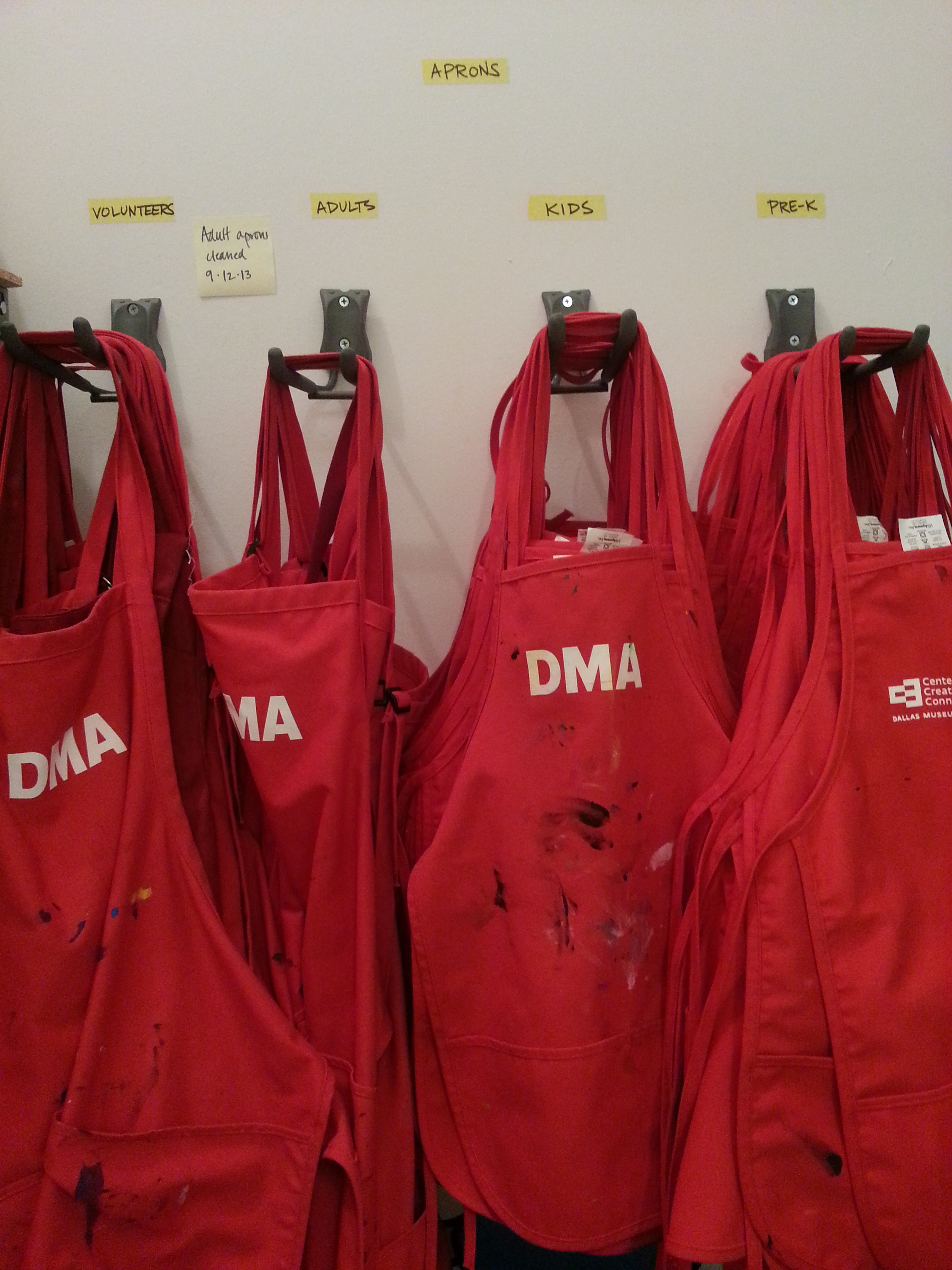 Hang up your aprons so that they are easy to grab when inspiration strikes! 