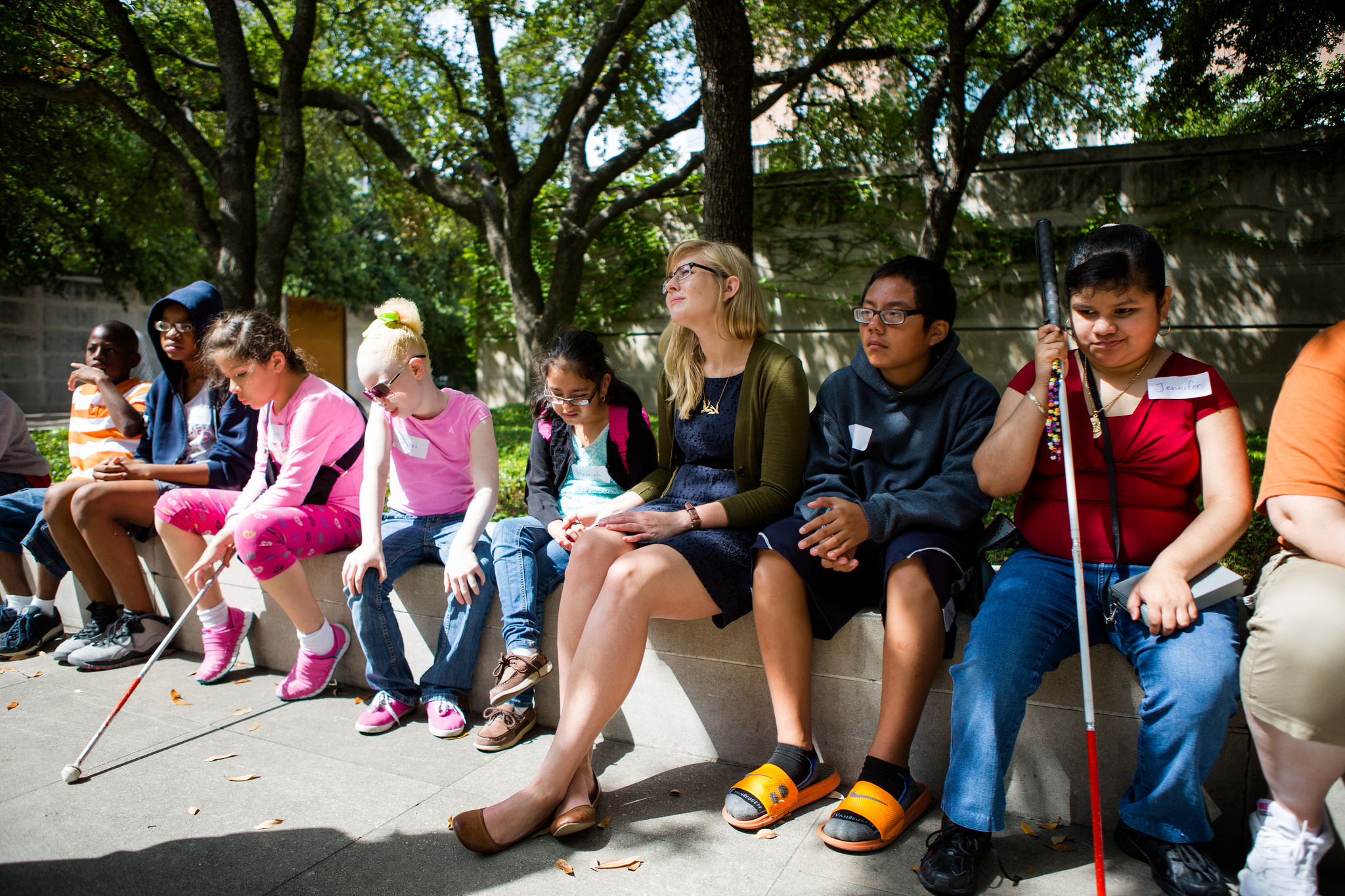 DISD students with vision impairments visiting the DMA.