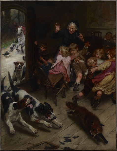 Arthur John Elsley, Hard Pressed (Any Port in a Storm/Late for School), 1898, oil on canvas, Dallas Museum of Art, gift of Kim Jordan