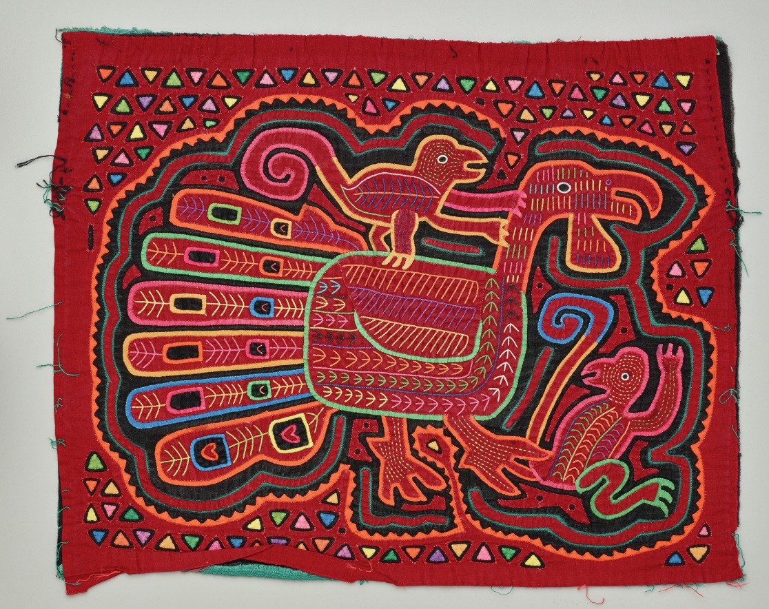 Untitled (mola: turkey with two monkeys), Latin America, 20th Century, cotton, applique, Dallas Museum of Art, gift of The Dozier Foundation, DS.1990.300