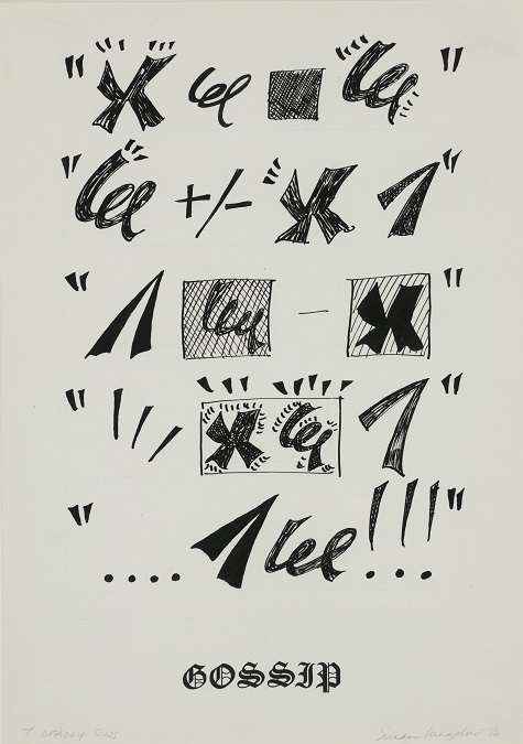 Susan Magilow, Seven Deadly Sins: Gossip, 1986, ink on paper, Dallas Museum of Art, anonymous gift 1989.126.6
